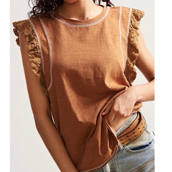 Boho Butterfly Cut out Reverse Stitch Loose Fit Top - Picture 3 of 6